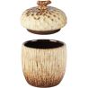 RECIPIENT GLAND CREME/MARRON CERAMIQUE 9X9X13CM - DEKORATIEF