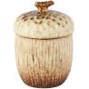 RECIPIENT GLAND CREME/MARRON CERAMIQUE 9X9X13CM - DEKORATIEF