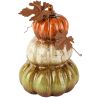 PILE DE CITROUILLES DECO ORANGE/BLANC/VERT PORCELAINE 13X13X19CM - DEKORATIEF