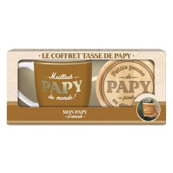 COFFRET TASSE ET SOUS TASSE DE PAPY