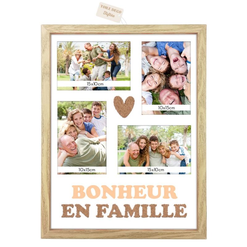 TOILE TUFTEE CADRE PHOTOS - BONHEUR EN FAMILLE