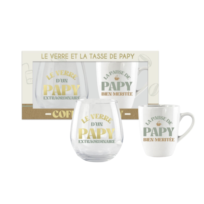 COFFRET VERRE ET TASSE - PAPY