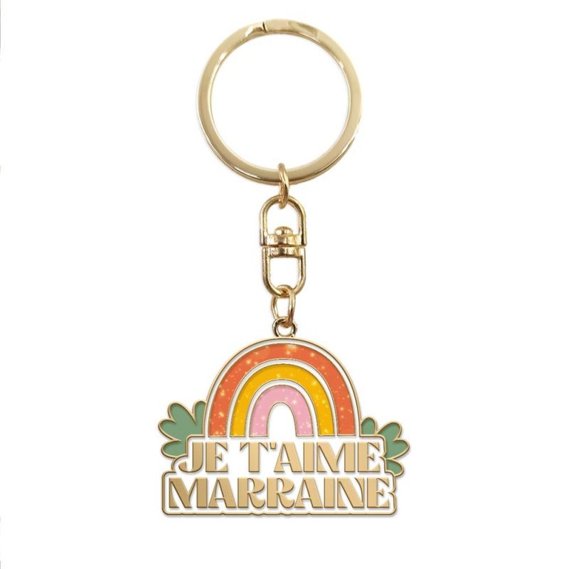PORTE-CLES -  JE T'AIME MARRAINE