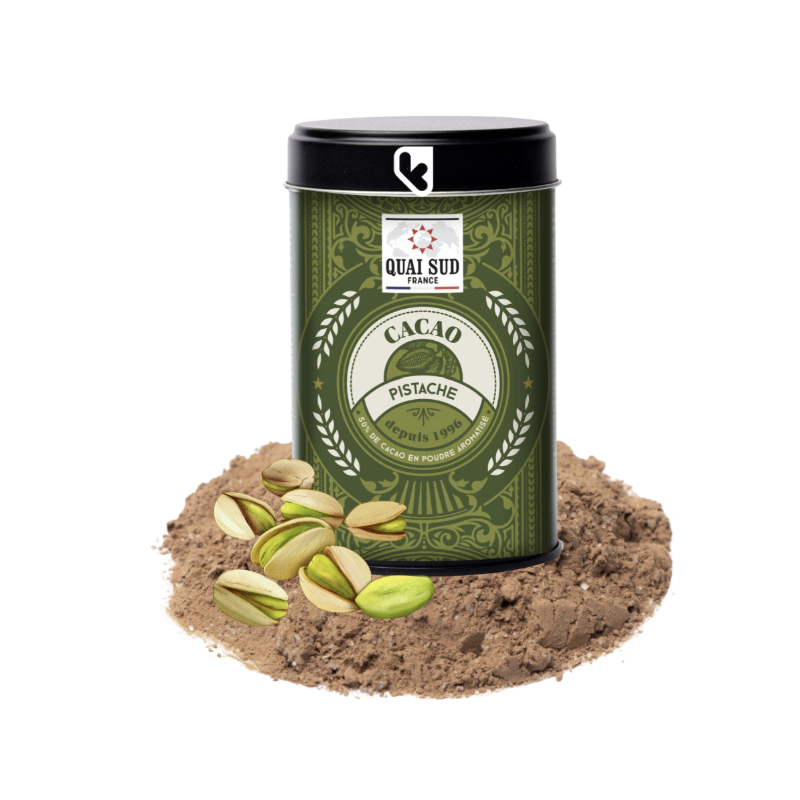 CACAO EN POUDRE - PISTACHE - BOÎTE POP 250G - QUAI SUD