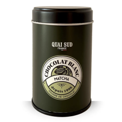 CHOCOLAT BLANC EN POUDRE - THÉ MATCHA - BOÎTE POP 250G - QUAI SUD