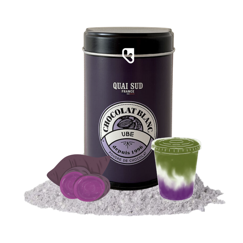 CHOCOLAT BLANC EN POUDRE - UBE - BOÎTE POP 250G - QUAI SUD