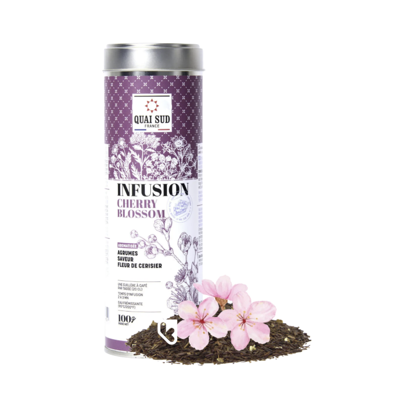 INFUSION CHERRY BLOSSOM - FLEUR DE CERISIER - BOÎTE RONDE 100G - QUAI