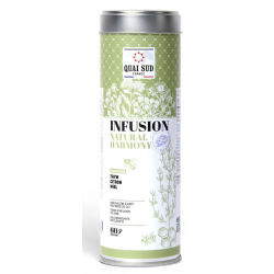 INFUSION NATURAL HARMONY - THYM CITRON MIEL - BOÎTE RONDE 60G - QUAI S