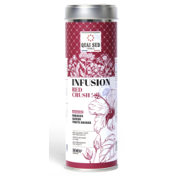 INFUSION RED CRUSH - HIBISCUS FRUITS ROUGES - BOÎTE RONDE 100G - QUAI