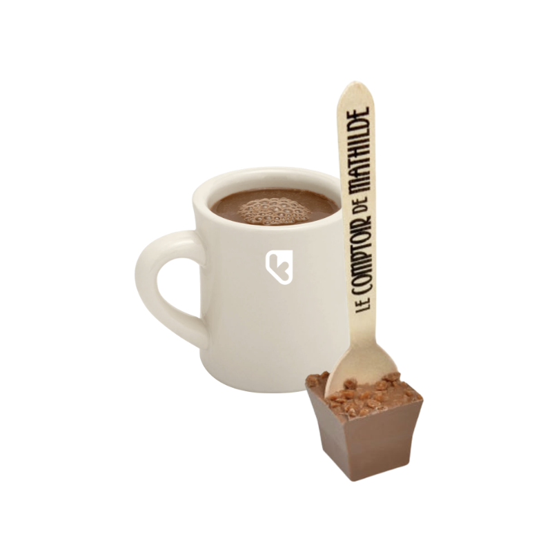 CUILLERE CHOCOLAT CHAUD - CHOCOLAT AU LAIT / ECLATS DE CARAMEL AU BEURRE SALE - LE COMPTOIR DE MATHILDE