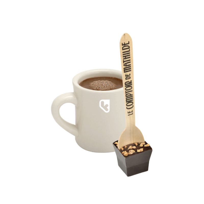 Cuillère Chocolat chaud - Chocolat noir noisettes caramélisées - 30G - LE COMPTOIR DE MATHILDE