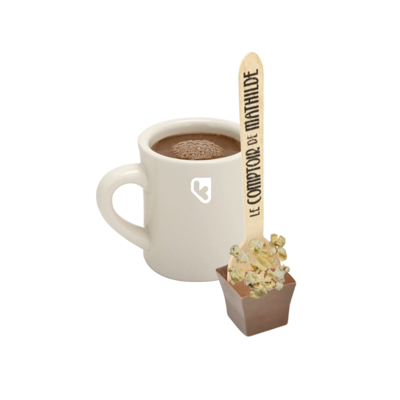CUILLIERE CHOCOLAT CHAUD - CHOCOLAT AU LAIT POP-CORN - 30G - LE COMPTOIR DE MATHILDE
