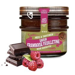 Pâte à tartiner au chocolat noir, framboise et feuilletine - 250g  - LE COMPTOIR DE MATHILDE