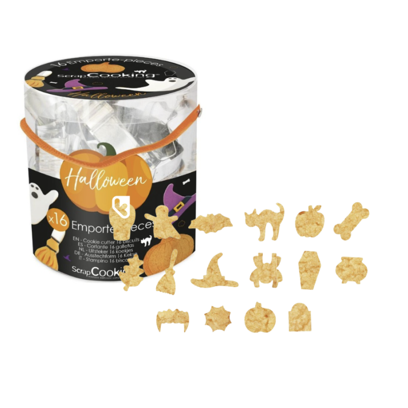 SEAU 16 EMPORTE-PIÈCES ACIER "HALLOWEEN" - SCRAPCOOKING