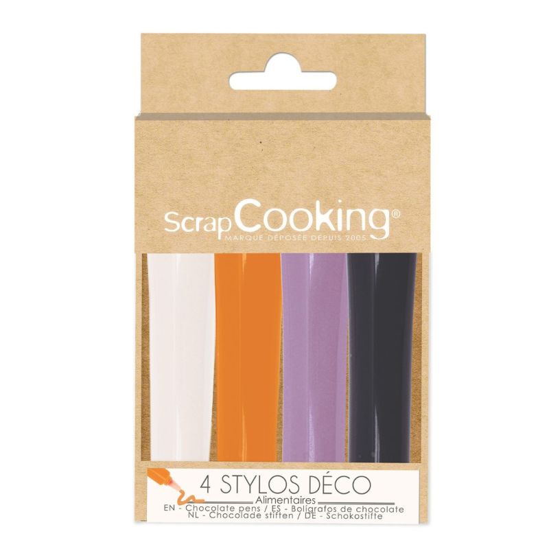 4 STYLOS CHOCO HALLOWEEN 4X25G - SCRAPCOOKING