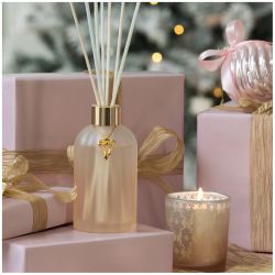 BOUGIE PARFUMÉE RUBANS DE FETE 160G - ORANGE CANELLE - MATHILDE. M