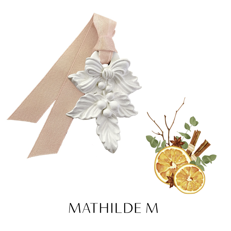 DECOR PARFUME HOUX PETIT MODELE RUBANS DE FETE - ORANGE CANNELLE - MATHILDE. M