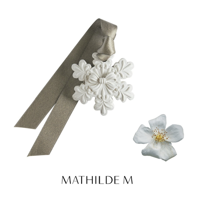 DECOR PARFUMÉ FLOCON PETIT MODELE RUBANS DE FETE - MUSC IRISÉ - MATHILDE. M