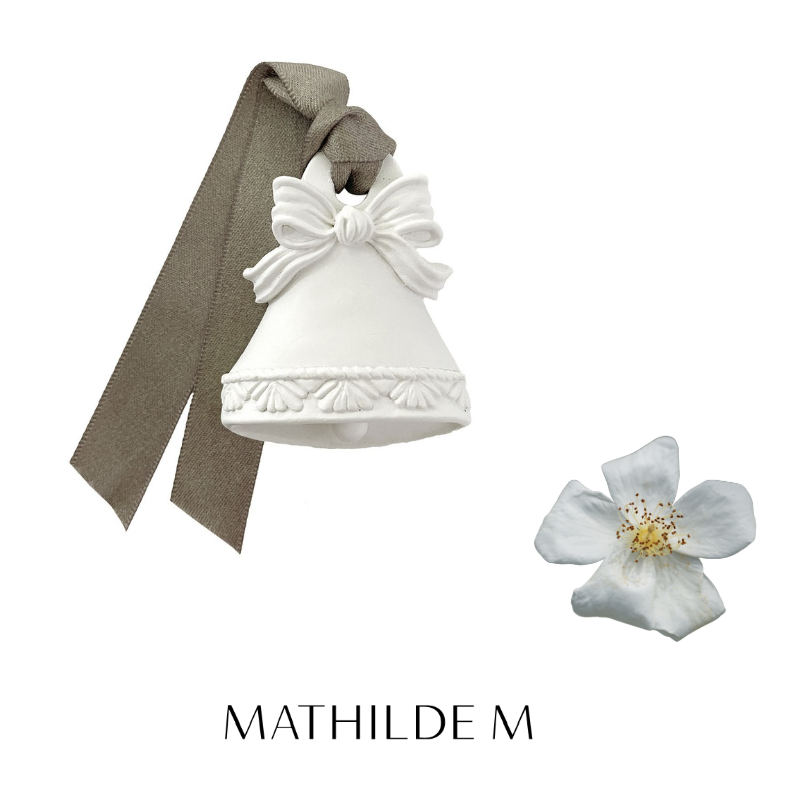 DECOR PARFUMÉ CLOCHE PETIT MODELE RUBANS DE FETE - MUSC IRISE - MATHILDE. M
