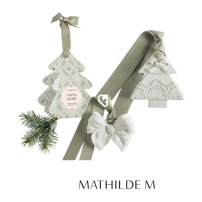 COFFRET SURPRISES PARFUMEEES SAPIN RUBANS DE FETE - SAPIN DORÉ - MATHILDE. M
