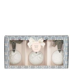 COFFRET BOULES DE NOEL PARFUMÉES RUBANS DE FETE - MUSC IRISÉ - MATHILDE. M