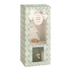 COFFRET DIFFUSEUR DE PARFUM RUBANS DE FETE - SAPIN DORÉ - MATHILDE. M