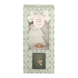 COFFRET DIFFUSEUR DE PARFUM RUBANS DE FETE - SAPIN DORÉ - MATHILDE. M
