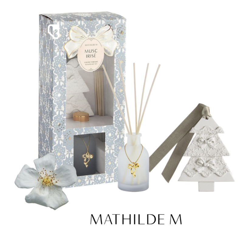 COFFRET DIFFUSEUR DE PARFUM RUBANS DE FETE - MUSC IRISÉ - MATHILDE. M