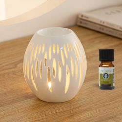 BRÛLE PARFUM SÉRIE CÉRAMY OVALI BLANC - ZEN ARÔME