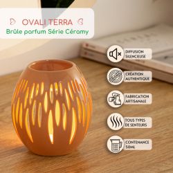 BRÛLE PARFUM SÉRIE CÉRAMY OVALI TERRA - ZEN ARÔME