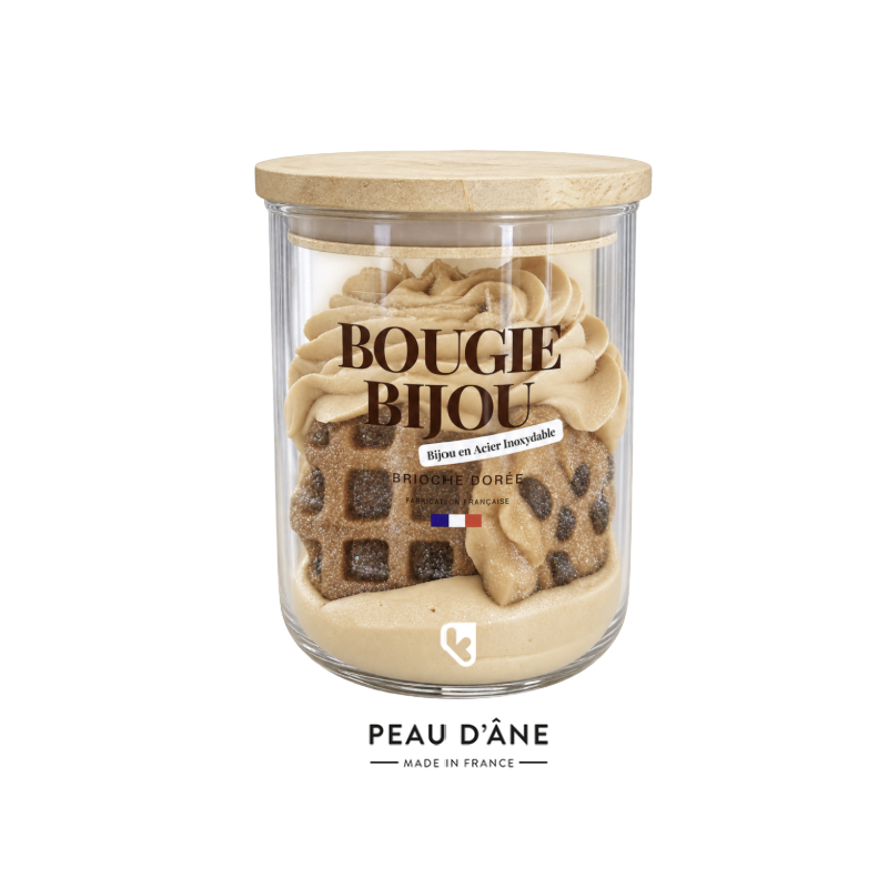 BOUGIE BIJOU BOIS BRIOCHÉ DORÉE - PEAU D'ÂNE