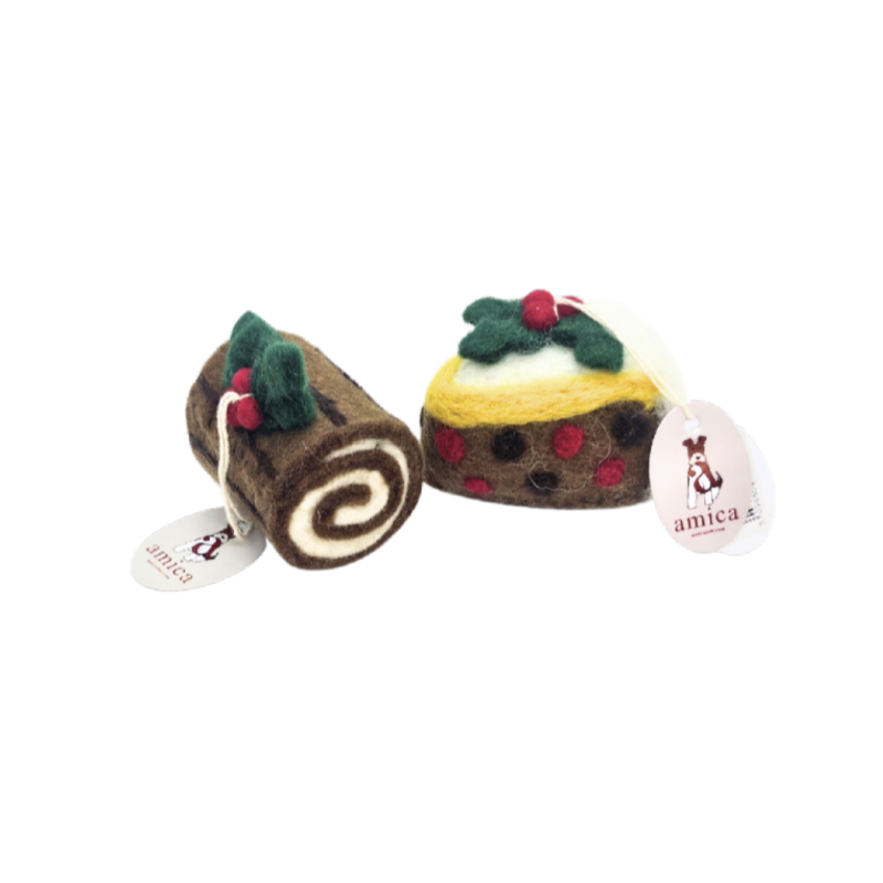 GÂTEAU / BÛCHE DE NOËL - SUSPENSION EN FEUTRINE - AMICA