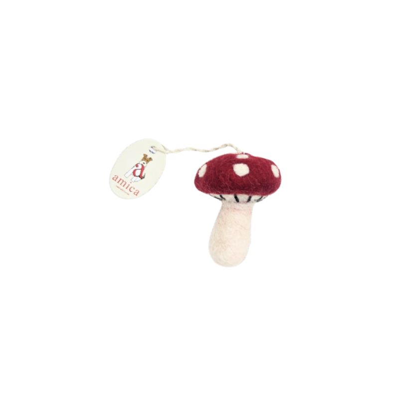 MINI CHAMPIGNON ROUGE ET BLANC - SUSPENSION EN FEUTRINE - AMICA