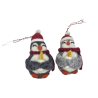 PINGOUIN AVEC BOUGIE GRIS CLAIR / GRIS FONCE - SUSPENSION EN FEUTRINE - AMICA