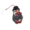 PINGOUIN AVEC SUCRE D'ORGE GRIS CLAIR / GRIS FONCE - SUSPENSION EN FEUTRINE - AMICA