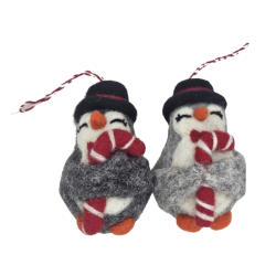 PINGOUIN AVEC SUCRE D'ORGE - SUSPENSION EN FEUTRINE - AMICA