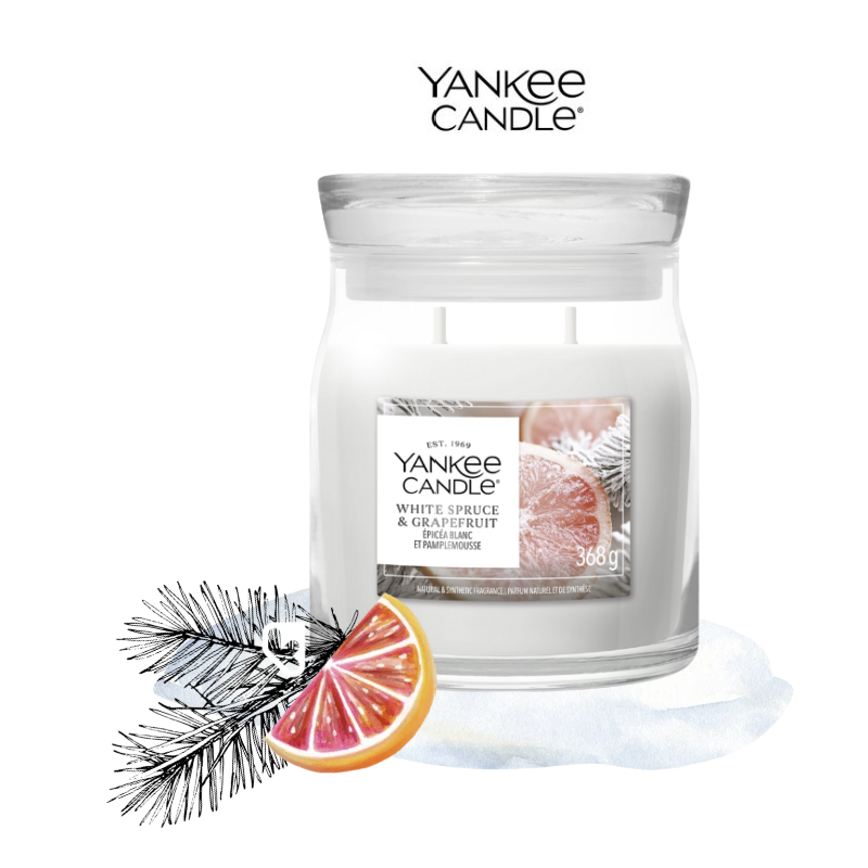EPICEA BLANC et  PAMPLEMOUSSE - MOYENNE JARRE - YANKEE CANDLE