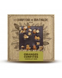 TABLETTE DE CHOCOLAT NOIR - ORANGES CONFITES - LE COMPTOIR DE MATHILDE